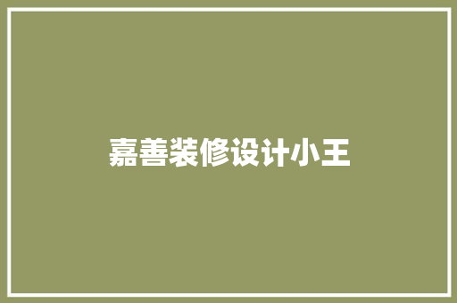 嘉善装修设计小王