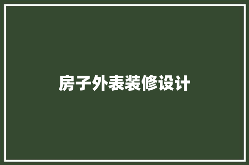 房子外表装修设计
